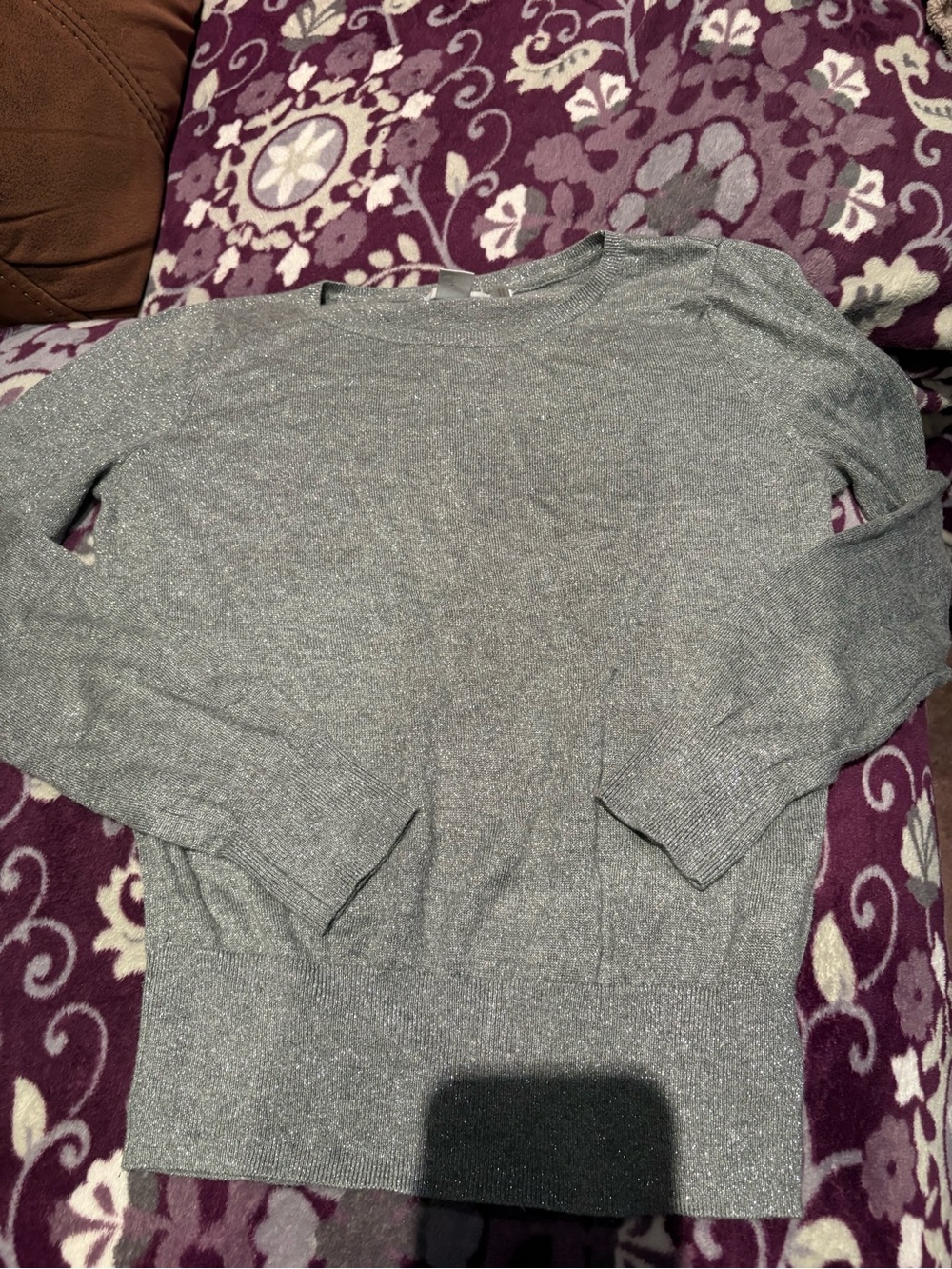 H&M Silver Metallic Knit Sweater